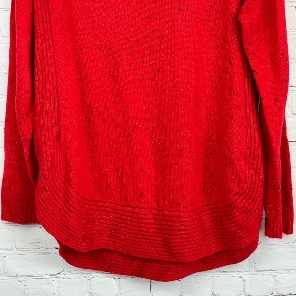 Lane Bryant Women Sweater Round Neck Side Slit Curved Hem Long Sleeve 14/16 Red - Picture 2 of 10